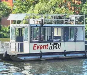 Floss führerscheinfreies Eventfloß ”Pankow” mieten in Berlin Köpenick 18 Personen Bild 1