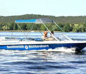 Motorboot Führerscheinfreies Motorboot Lotos mieten in Berlin Köpenick Grünau Bild 1