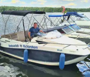 Motorboot Führerscheinfreies Motorboot Quicksilver 455 ”Willi” mieten in Berlin Köpenick Grünau Bild 2