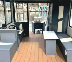 Floss Partyboot mieten Berlin Köpenick 15 PS ohne Führerschein mit WC 18 Pers Bild 4