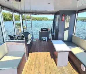 Floss 18 Pers. Partyboot mit Rutsche mieten Berlin Köpenick 15 PS ohne Führerschein mit WC Bild 3